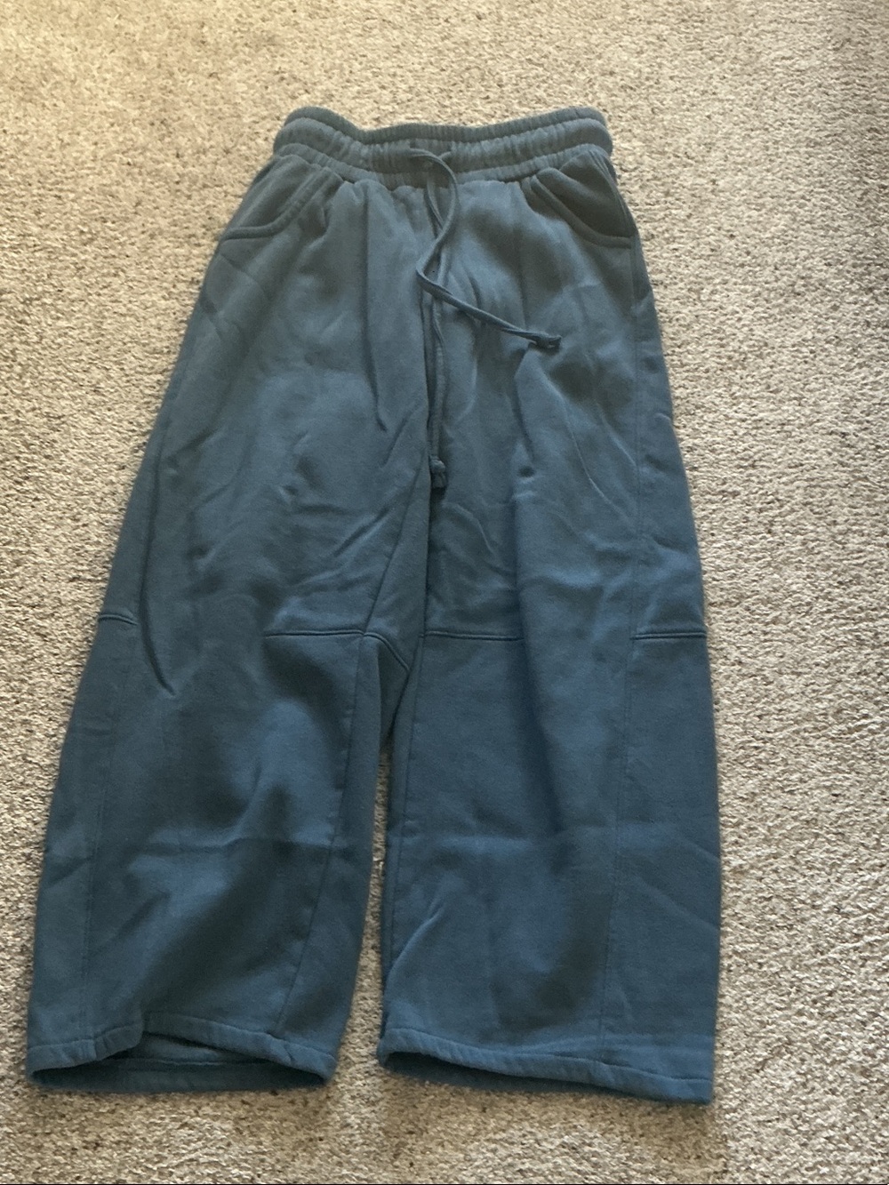 NWT Zenana Outfitters Wide-Leg Barrel Sweatpants - Dusty Blue - Picture 3 of 9